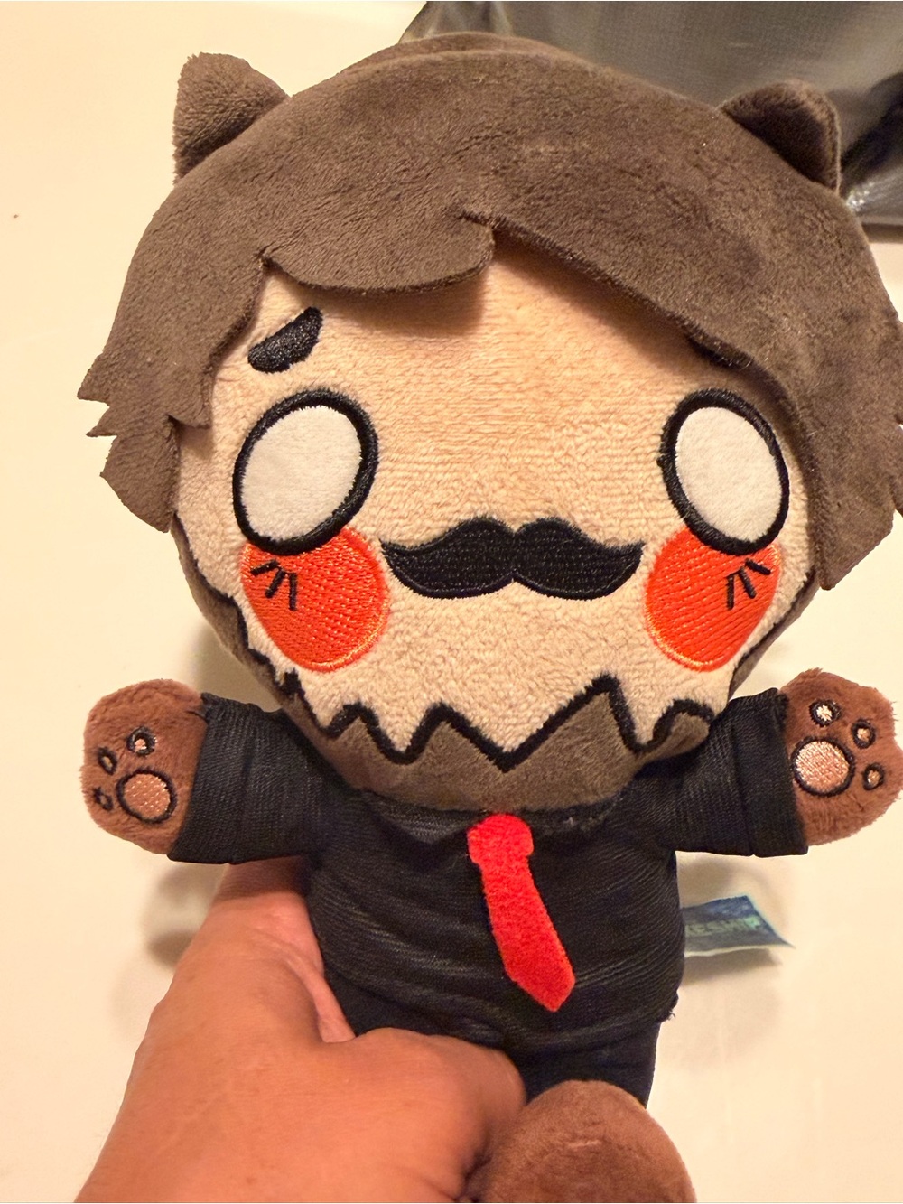 Marks & Spencer Brown Plush Character with Red Tie and Orange Cheeks